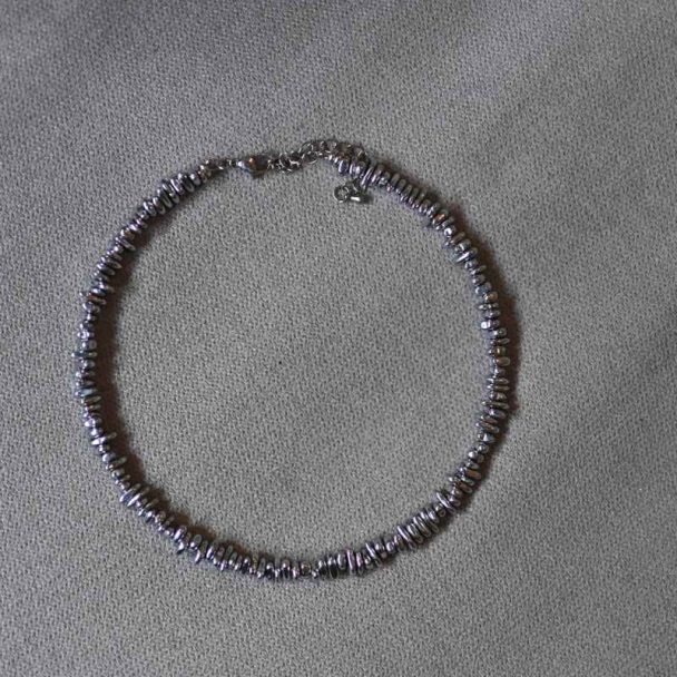 Natural Hematite Bead Choker Necklace - Mad Love