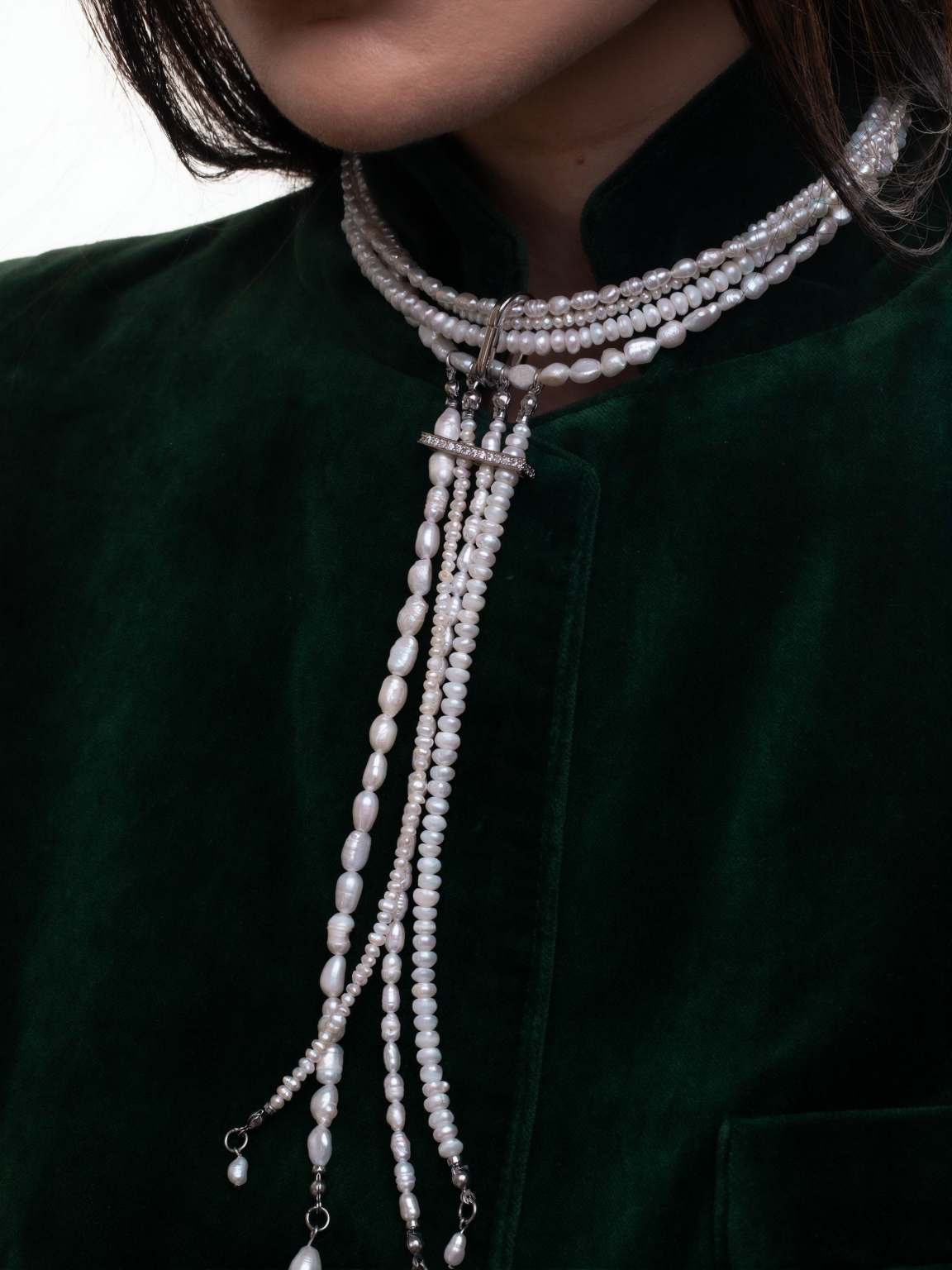 Multi-Strand Pearl Cascade Choker - The Empress - Image 2