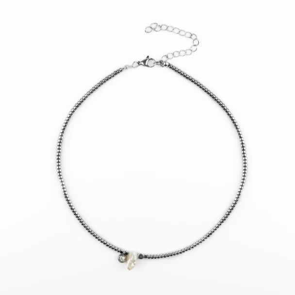 Pearl Duo Hematite Choker - So In Love